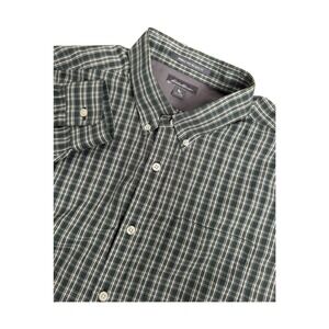 Eddie Bauer Relaxed Fit Wrinkle Free Green Plaid L/S Button Down Shirt Mens TXL